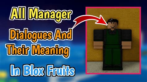 Check back with me later. . Manager blox fruits dialogue